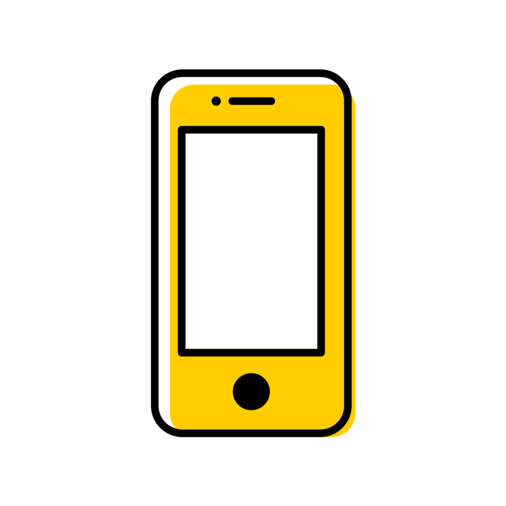 gold cell phone icon